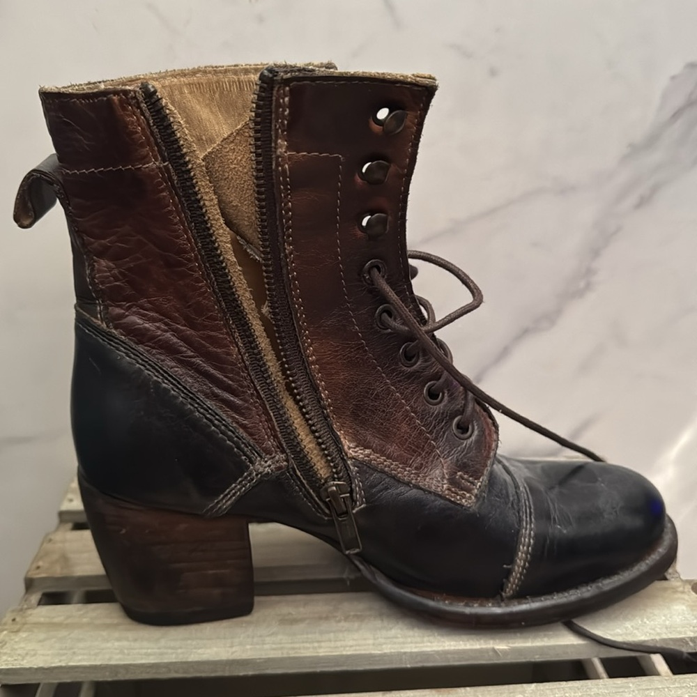 Bed Stu Womens Judgement Lace Up Ankle Boots : Brown Leather - Picture 3 of 9